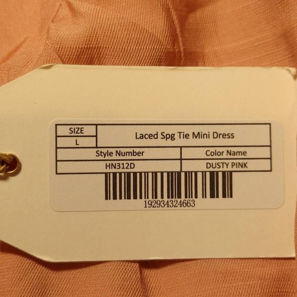 Free‎ The Roses Womens Fit & Flare Dress Pink Mini Keyhole 3/4 Sleeve Lace L New - Picture 8 of 12